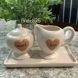 Rae Dunn Sweet and Love Cream and Sugar Set